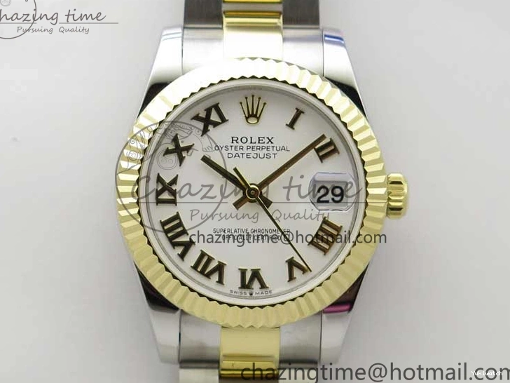 YG SS Best Dial White Oyster SS 278273 Bracelet Maker Datejust BP Edition 31mm YG on Roman 0113